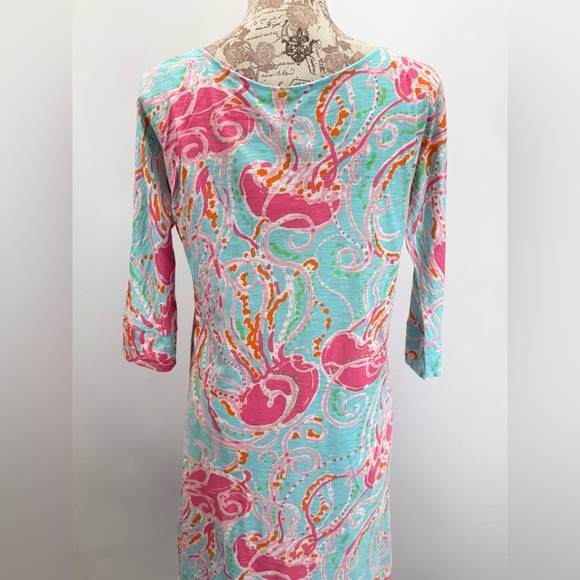 LILLY PULITZER Pink and Blue Jellies Be Jammin' Mini shirt Dress size XS - Picture 5 of 14